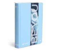 BE YOU - Color Light Breeze, agenda scolaire 2025-2026, agenda 12 mois daté, format facile 12,5 cm x 16,5 cm, couverture transparente, journal avec autocollant et marque-page