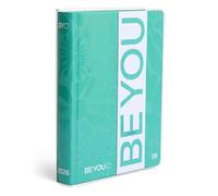 BE YOU - Motif Floral, agenda scolaire 2025-2026, agenda 12 mois daté, format facile 12,5 cm x 16,5 cm, couverture transparente, journal avec autocollant et marque-page