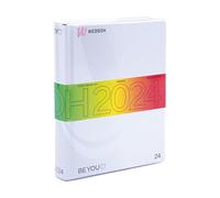 BE YOU Webboh Agenda scolaire 2023-2024, 12 mois, septembre 2023 - août 2024, agenda scolaire avec autocollant et pages de croquis avec couverture transparente, format moyen 12,5 x 16,5 cm