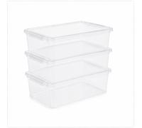 keeeper Boîtes de rangement Spécial Vêtements Lot de 3 11 L Plastique Transparent 39 x 26,5 x 14 cm