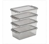 Bea Clearbox Set 4x5,6L Boîte de Rangement Transparente avec Couvercle KEEEPER