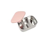 Béaba Lunch box Enfant, Boîte à dejeuner/Repas, Boite En Inox, Bento, Compartimenté, Séparateurs, Housse en Silicone, 760mL, Gris velours/Rose poudré