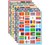 BEAHING Autocollants de Pays, 196 pièces Autocollants de Drapeau du Monde imperméables Mini Drapeau Pays Auto-adhésif pour événements Sportifs Voyage Journal Scolaire Scrapbooking