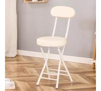 beaka Tabouret Pliant Confortable,Tabouret Pliant avec Dossier Chaises Pliantes pour La Maison Chaises Pliantes Interieures avec Coussin Rembourré Économiser De l'espace (Color : Beige)