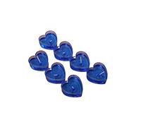 BEALIFE 10 pièces gâteau Bougie Anniversaire Accessoire Plastiques Forme de Coeur Fournitures de Mariage photophore Deux Heures Bougies d'anniversaire, Bleu