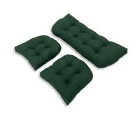 BEALIFE Ensemble de 3 Coussins pour Banc d'extérieur, avec,Vert foncé | généreuse pour sièges de cuisine et de banc d'extérieur, fabriqués en tissu imperméable.