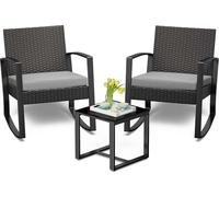 Bealife Ensemble de meubles de jardin Balcon 2 personnes Gris