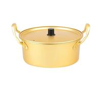 BEALIFE Marmite à ramen coréenne en aluminium, petite, à chauffage, idéale pour la cuisine en plein air. Casserole multifonctionnelle et amusante, Or, 20 cm