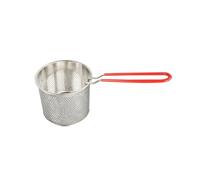 BEALIFE Panier à friture fonctionnel en acier inoxydable avec poignée amovible pour la friture et l'égouttage des aliments, idéal pour une utilisation, Argent, Diamètre 11.5 cm
