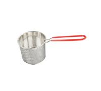 BEALIFE Panier à friture fonctionnel en acier inoxydable avec poignée amovible pour la friture et l'égouttage des aliments, idéal pour une utilisation, Argent, Diamètre 13.5 cm