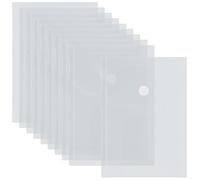 BEAMARKER 10 enveloppe Verticale en Plastique avec Fermeture à Pression Pochettes de Rangement Réutilisables pour Timbres Petite Pochette Transparente Étanche pour Autocollants Porte Reçus Dossiers de
