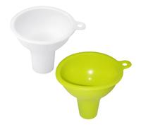 BEAMARKER 4 Pcs 2 Couleurs Large Bouche Silicone Entonnoir Cuisine Liquide Entonnoir Bouche Régulière Blanc Jaune Vert Caoutchouc Doux Entonnoir de Cuisine pour Canettes Canettes Remplissage Bouteille