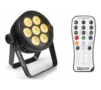 Beamz BAC503 LED Projecteur PAR - 7x LED 10W, Boiter Aluminium avec Télécommande Noir G