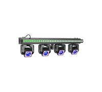 BeamZ Showbar GO Vibe - Barre 4 Lyres LED RGBW 160W avec Barre LED et Anneaux LED - Éclairage DJ Scène Complet