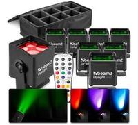 BBP44 Lot de 8 Projecteurs sur Batterie Compact RGBW IP65 avec Sac - 16 Watts, Etanche
