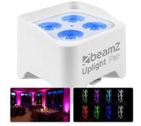 BeamZ BBP90W Projecteur d’Ambiance sur Batterie - Blanc, 4 x 4 Watts RGB-UV, Autonomie 20H, Câble DMX Inclus Blanc