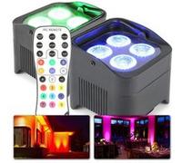 BeamZ BBP94 - Lot de 2 Projecteurs PAR Uplight sur Batterie RGB DMX - 40 Watts- 9 Heures d'Autonomie, Télecommande, Idéal pour Éclairage de Salle, Mariage, Jardin, Architecture, Hôtel, Restaurant