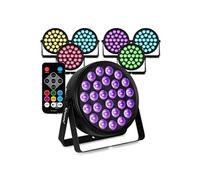 BeamZ BCC260 - Pack de 8 FlatPAR LED RGBWA-UV 27x 6W - Projecteurs DJ Extra-Plats avec Télécommande et Effet UV