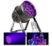Beamz BPP230 Projecteur à 14 LED UV de 15W - contrôle DMX/auto + télécommande - noir Noir