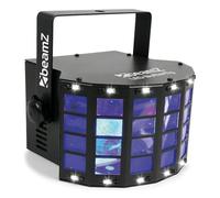 Beamz Butterfly avec Stroboscope - Projecteur 3x LED RVB, 3W chacune, Effet 2 en 1, Stroboscope 14 LED, Show Préprogrammés, Plug & Play, Idéal pour Animation DJ et Soirées
