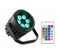 Beamz BWA63 - Projecteur LED PAR Alu P65 6x 6LED 3W par LED, Aluminium, Boîtier Étanche, Mode Auto, Shows Préprogrammés, Télécommande Incluse, Parfait pour l'Éclairage de Grande Salle ou Scène