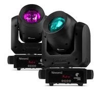 BeamZ Cobra 100H Lyre LED Motorisée Pack de 2 - Beam avec Prisme Rotatif DMX - 100 Watts, Gobo fixe + roue de couleurs - Mode auto et musical - Idéal DJ, scène, club, spectacle lumière