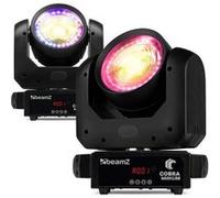 BeamZ Cobra Wash100 - Pack De 2 Lyres Wash LED 100W Avec Anneau Lumineux Blanc Chaud et Blanc Froid | Éclairage Scène DJ, Club Et Événementiel