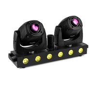 BeamZ Fuze - Double Lyre LEDs sur Barre RGBW 2x75W + 6x15W RGBW, DMX, Gobos, Mode Son, Stroboscope, Éctan de Contrôle LCD