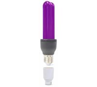 BeamZ Lampe UV BUV27B Lumière Noire + Adaptateur - Blacklight à Luminosité Élevée, Lampe 25W E27, Douille Baïonnette, Effet Lumière Noire sur Vêtements Blancs et Fluorescents