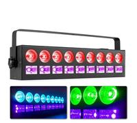 Beamz LCB99 Barre LED RGBW & UV 18 LEDs - Modes DMX 8 Canaux, Autonome et Maître/Esclave, Effet Strobe, Affichage LED, Étrier de Montage, Idéale comme Jeu de Lumière pour Animer vos Soirées