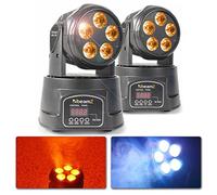 Beamz MHL90-2x Minis Lyres Wash - 60W, 5x LED RGBAW, LED 18W, Éclairage UV, Modes DMX et Stand Alone, Fonctionnalité Maitre/Esclave, Pan 540°, Tilt 180°