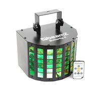 BeamZ Mini derby Butterfly II à LEDs, DJ Light Effect, Shows Préprogrammés, Jeu de Lumières LED, Télécommande, Multicolor, Plafond/Mur, Rotation Automatique/Rythmée
