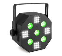 BeamZ Lighting Jeu de lumière MultiAce2 – Effet LED 2-en-1 RGB UV Stroboscope Noir