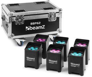 beamZ Pro BBP62 Uplighter Set (In/Outdoor), 6 pièces dans flight case avec chargeur - Kits