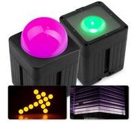 BeamZ Pro KUBE20BK - Lot de 2 Projecteurs PAR Uplight sur Batterie RGBAW-UV IP65 - Noir, 20 Watts Noir G