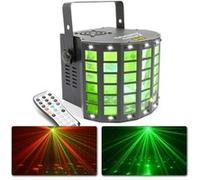 Beamz Radical II Derby Strobe 3 en 1 - Jeu de Lumière avec Laser Noir