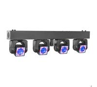 BeamZ Showbar GO Shine - Barre 4 Lyres LED RGBW 160W avec Anneau LED - Éclairage DJ pour Scène et Animation