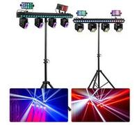 BeamZ Showbar GO Ultra Set - Pack 2 Barres 4 Lyres LED RGBW 160W - Derby, Anneaux LED, Pieds inclus