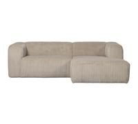 BEAN - Canapé d'angle droit 3 places en tissu créme L 254 Creme
