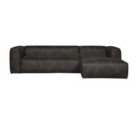 BEAN - Canapé d'angle droit 5 places eco cuir noir L305 Noir