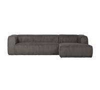 BEAN - Canapé d'angle droit 5 places en velours gris L305 Gris