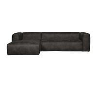 BEAN - Canapé d'angle gauche 5 places eco cuir noir L305 Noir