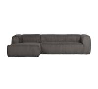 BEAN - Canapé d'angle gauche 5 places en velours gris L305 Gris