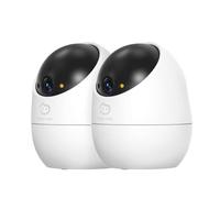 Beans View 2K (3MP) Caméra de Sécurité Intérieure, 2-Pièce, 360° Surveillance 2.4GHz Wi-Fi, Vision Nocturne Couleur, Détection & Suivi Auto des Humains, Stockage Carte SD Sans Abonnement, Bébé/Animaux