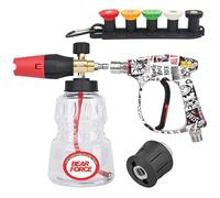 BEAR FORCE Pistolet de nettoyage haute pression M22-ID14mm & 1/4" Connecteur rapide Lance de mousse à neige 1L pour Karcher K1 K2 K3 K4 K5 K6 K7, Lavage de voiture, Nettoyage de voiture, Entretien