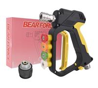 BEAR FORCE Pistolet nettoyeur haute pression avec porte-buse et adaptateur | Connecteur en acier inoxydable, adaptateur M22 inclus, plusieurs modes de pulvérisation, lavage de voiture et de maison
