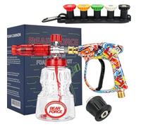 BEAR FORCE Pistolet pulvérisateur pour nettoyeur haute pression M22-ID14mm et raccord rapide 1/4" lance à mousse de neige 1L, pour nettoyeurs haute pression Kär-cher K1 K2 K3 K4 K5 K6 K7, lavage auto