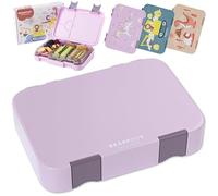BEARFOOT Boîte à déjeuner pour enfant avec compartiments, sans BPA, pour fille et garçon, boîte à goûter avec compartiments de séparation, pour la maternelle, l'école (violet)