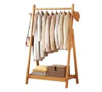 BEARQUN Portant à Vêtements en Bois, Portant Pliable, Charge maximale 80 kg, avec Patères et Tringles, Idéal pour Maison Chambre Salon : 60/80/100CMx43CMx153CM, Rangement Polyvalent