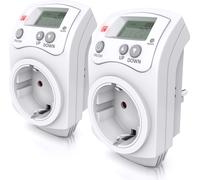 BEARWARE 2x thermostat de prise, max. 3680 W, programmable de 5°-30°C écran LCD avec affichage d'état